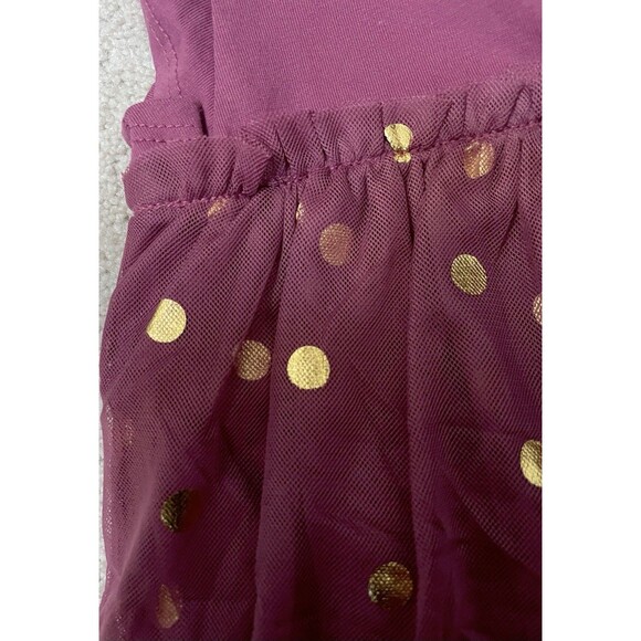 Tea Collection 18-24M Girl Tulle Skirt Dress with Gold Polka Dots - Picture 4 of 6